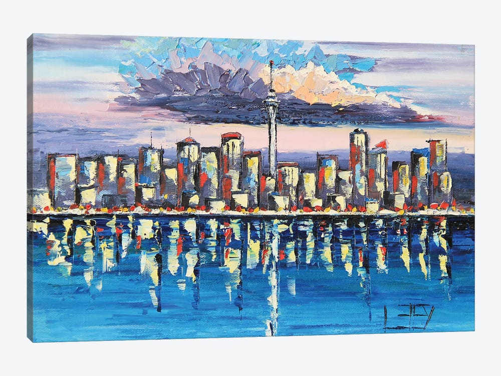 Auckland New Zealand Skyline by Lisa Elley 1-piece Canvas Wall Art
