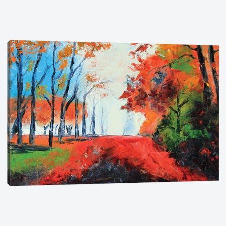 Amazing Fall Autumn Forest Canvas Print #LEL507} by Lisa Elley Canvas Art