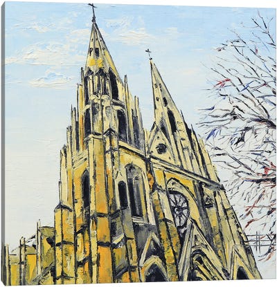 Basilica In Barcelona Canvas Art Print - La Sagrada Familia