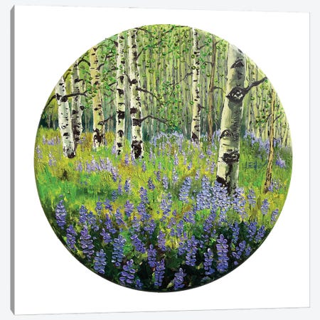 Spring Lupine And Aspens At Lake Tahoe Canvas Print #LEL515} by Lisa Elley Canvas Art Print