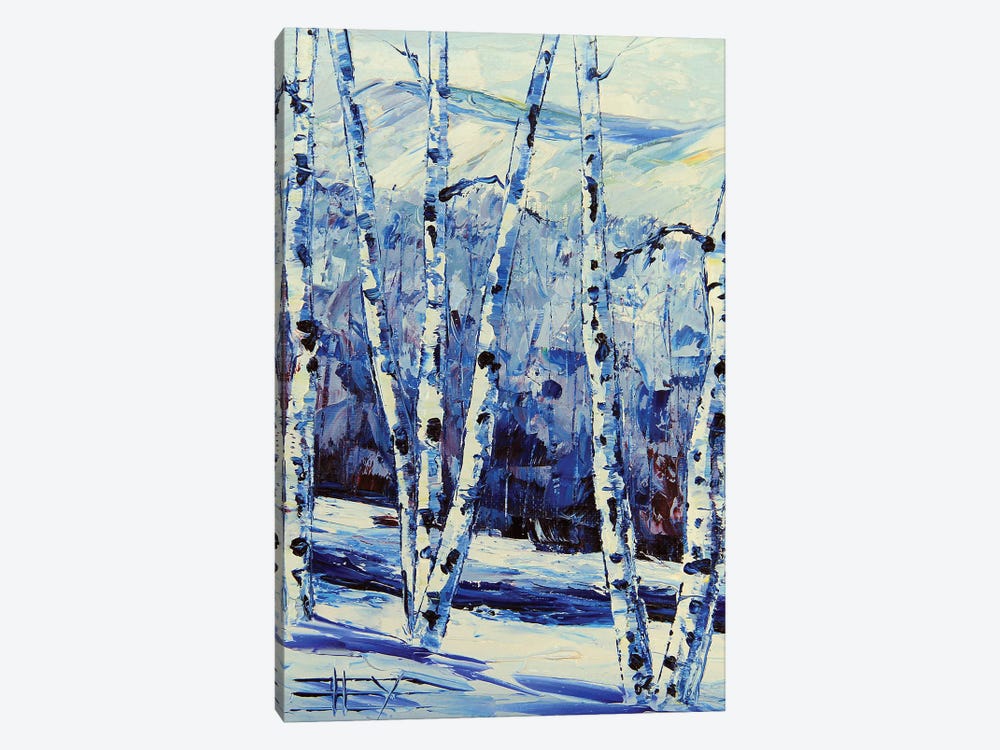 Winter Snowy Birch Trees by Lisa Elley 1-piece Canvas Print