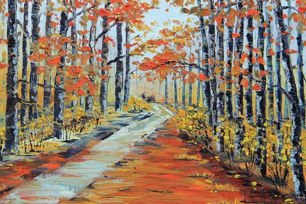 Lisa Elley: Birch Tree Forest by Lisa Elley