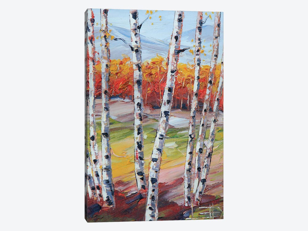 Vibrant Birch Forest by Lisa Elley 1-piece Canvas Art Print