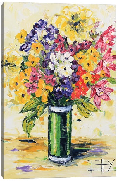 Still Life Floral Bouquet Canvas Art Print - Lisa Elley