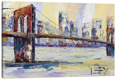 Brooklyn Bridge In New York City Canvas Art Print - Brooklyn Bridge