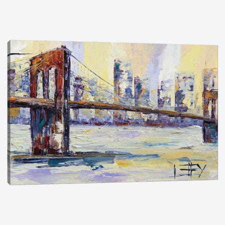 Brooklyn Bridge In New York City Canvas Print #LEL539} by Lisa Elley Canvas Artwork
