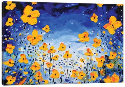 Evening Poppies Canvas Art Print - Lisa Elley
