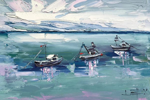 Giclee Features: Capitola Fishing Boats by Lisa Elley