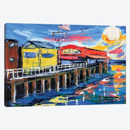 Fishermans Wharf Canvas Print #LEL57} by Lisa Elley Canvas Wall Art