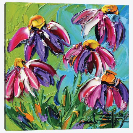 Colorful Daisies Canvas Print #LEL580} by Lisa Elley Canvas Art Print