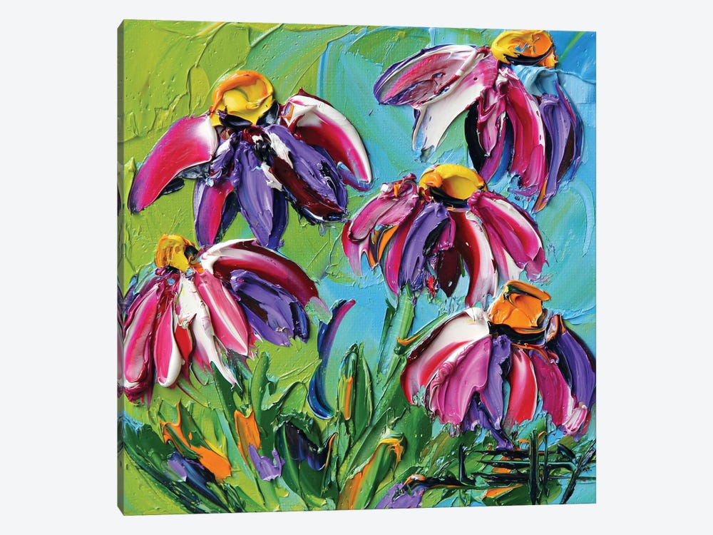 Colorful Daisies by Lisa Elley 1-piece Canvas Art Print
