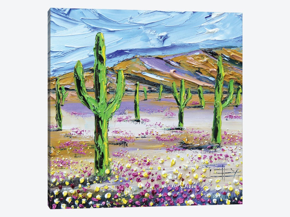 Desert Dream With Saguaro Cacti by Lisa Elley 1-piece Canvas Wall Art
