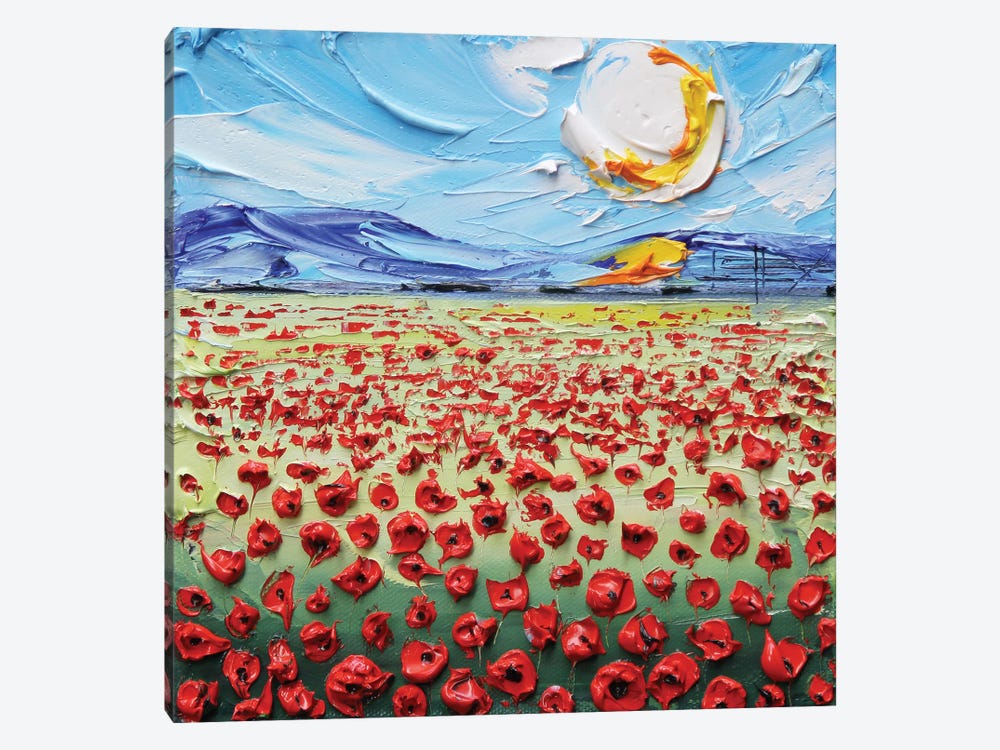 Poppy Heaven by Lisa Elley 1-piece Canvas Art Print