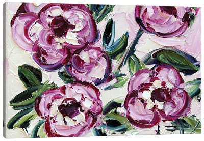 Pink Peonies Canvas Art Print - Lisa Elley