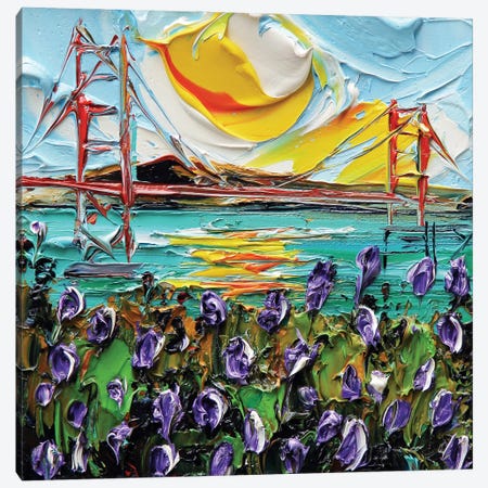 Golden Gate Sunset Canvas Print #LEL592} by Lisa Elley Canvas Artwork