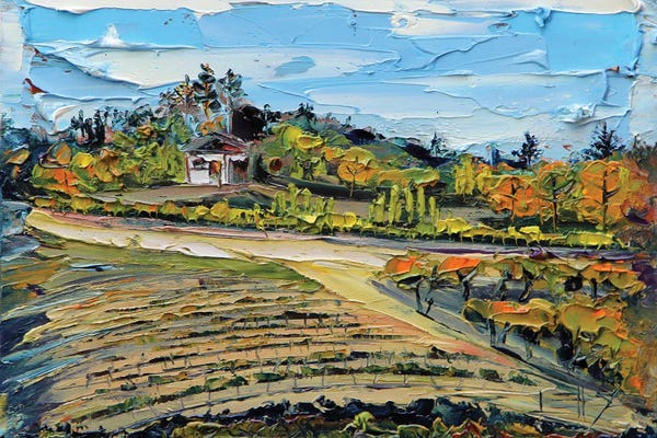 Lisa Elley: Saratoga Vineyard In The San Francisco Bay by Lisa Elley