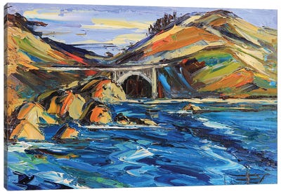 Bixby Bridge In Big Sur Canvas Art Print - Big Sur Art
