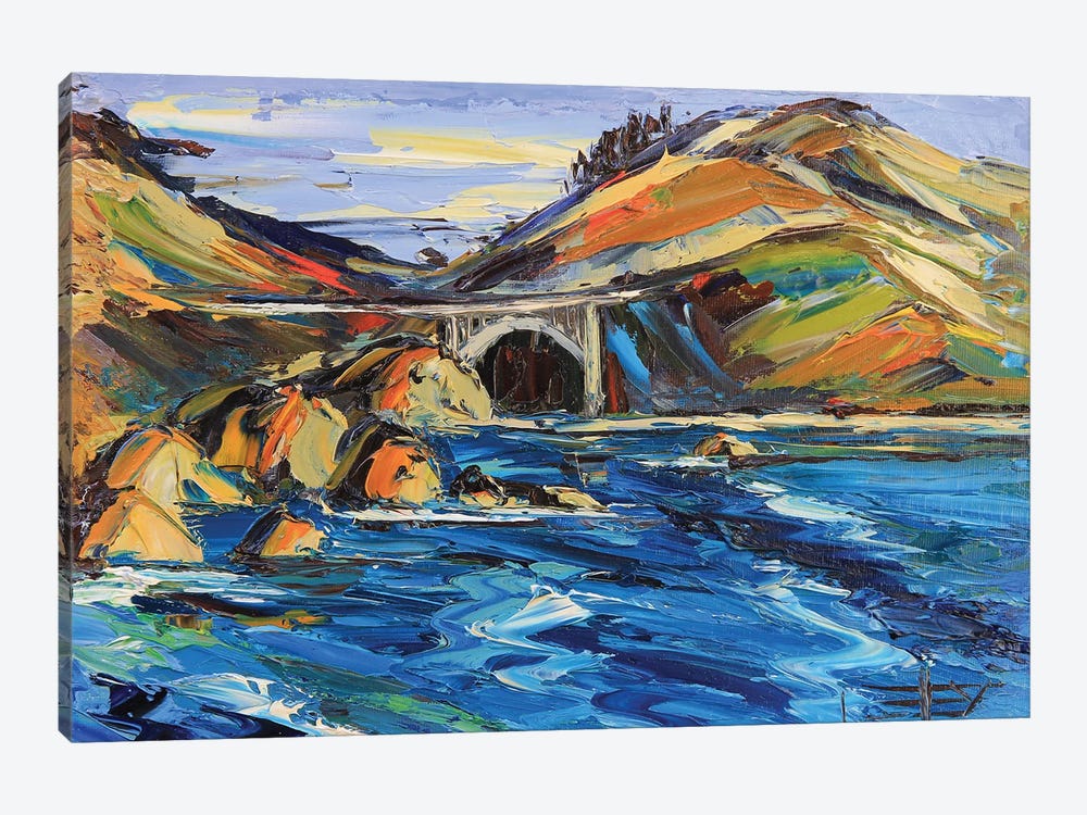 Bixby Bridge In Big Sur by Lisa Elley 1-piece Canvas Wall Art