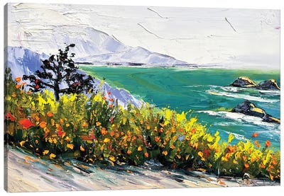 Pacific Morning Walk Canvas Art Print - Big Sur Art