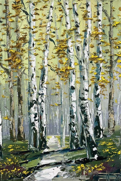 Birch Trees: Summers End by Lisa Elley
