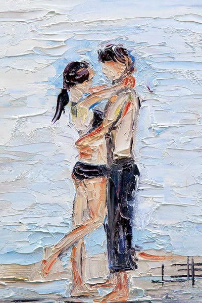 Romantic Bedroom (Couples): Abstract Girl Beach  by Lisa Elley