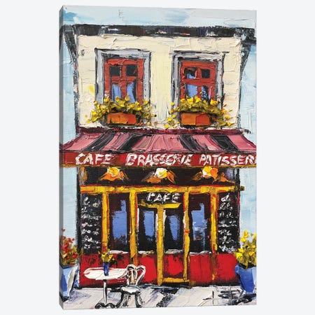 Brasserie In Montmartre Paris Canvas Print #LEL609} by Lisa Elley Canvas Wall Art