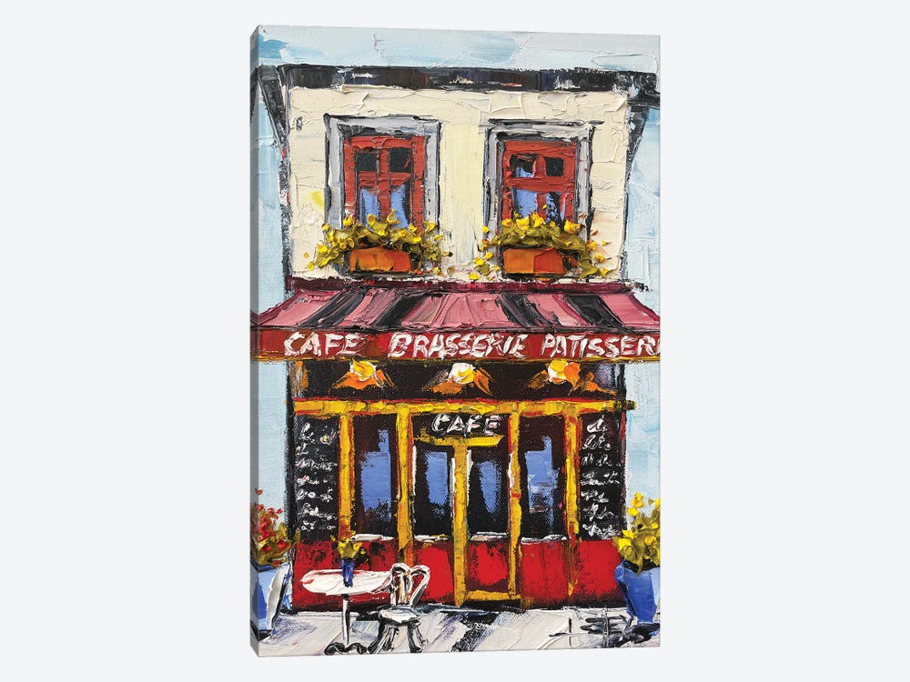Brasserie In Montmartre Paris by Lisa Elley 1-piece Canvas Artwork