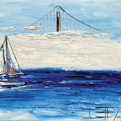 Golden Gate Fog by Lisa Elley canvas print