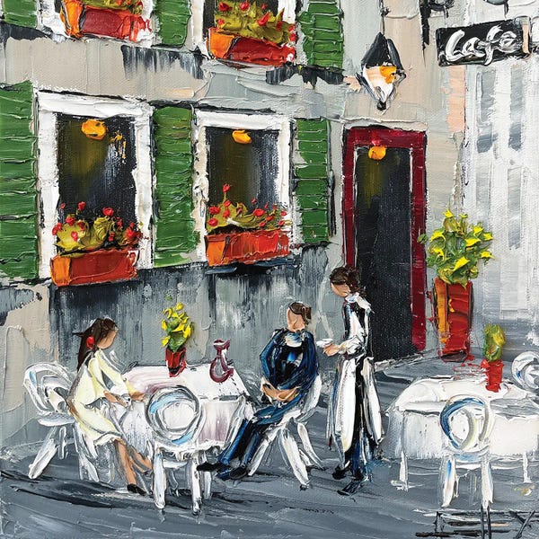 Romantic Bedroom (Couples): Summer At The Cafe by Lisa Elley