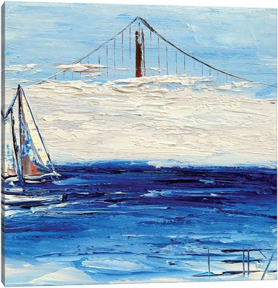 Golden Gate Fog Canvas Art Print - Lisa Elley