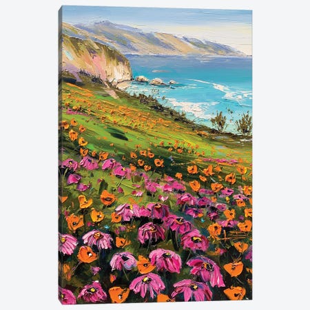Big Sur Flowers Canvas Print #LEL624} by Lisa Elley Art Print