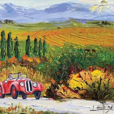 A Drive In Carmel Wine Country In Monterey Car Week by Lisa Elley framed wall art