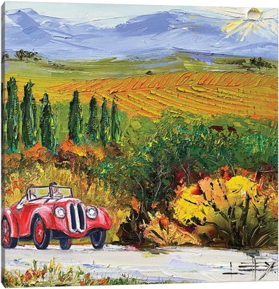 A Drive In Carmel Wine Country In Monterey Car Week Canvas Art Print - Vineyard Art