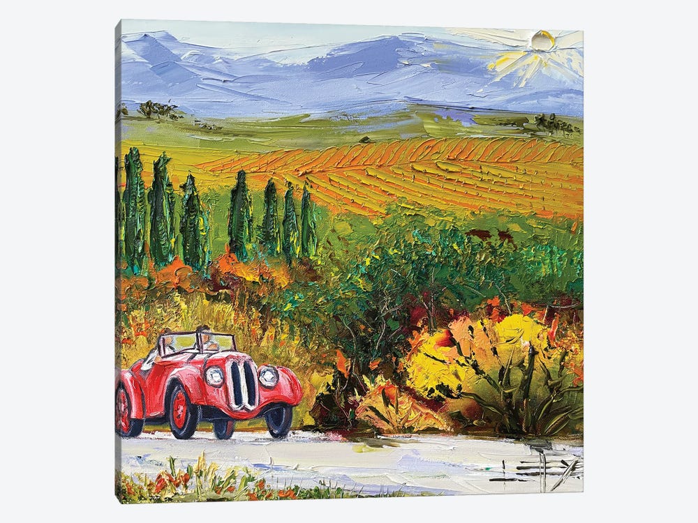 A Drive In Carmel Wine Country In Monterey Car Week by Lisa Elley 1-piece Canvas Art