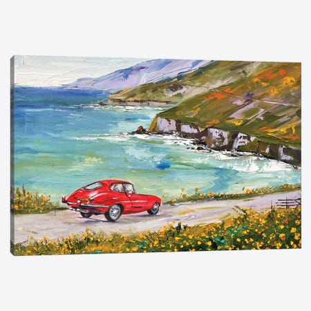 A Drive In Big Sur With Monterey Car Week, E Type Jaguar Canvas Print #LEL628} by Lisa Elley Canvas Wall Art