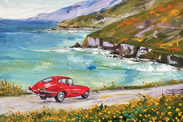 Monterey: A Drive In Big Sur With Monterey Car Week, E Type Jaguar by Lisa Elley