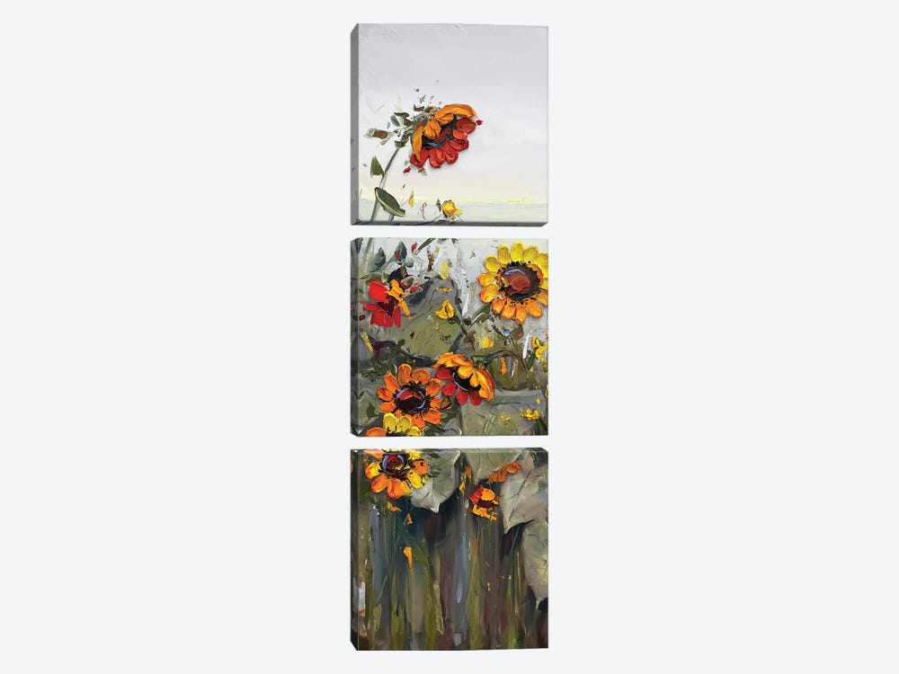 Sunflowers I by Lisa Elley 3-piece Canvas Art