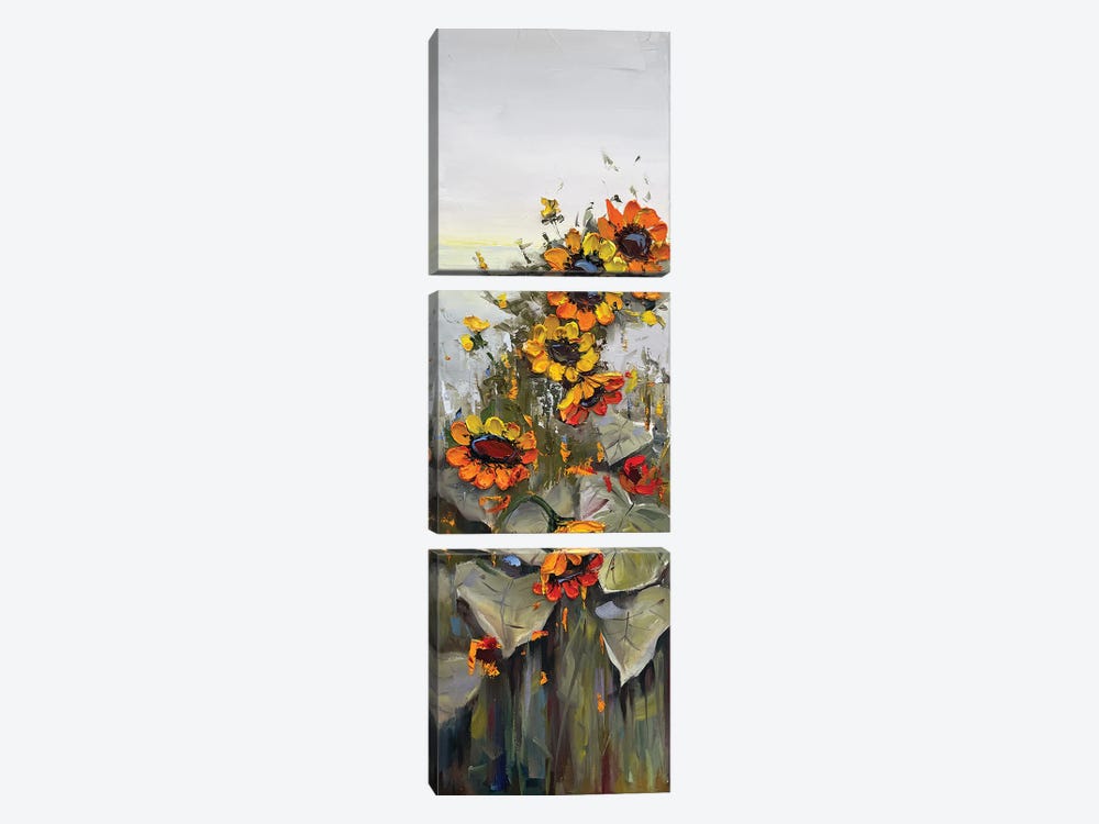 Sunflowers II by Lisa Elley 3-piece Canvas Artwork