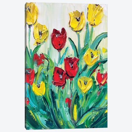 Spring Tulips Canvas Print #LEL631} by Lisa Elley Art Print