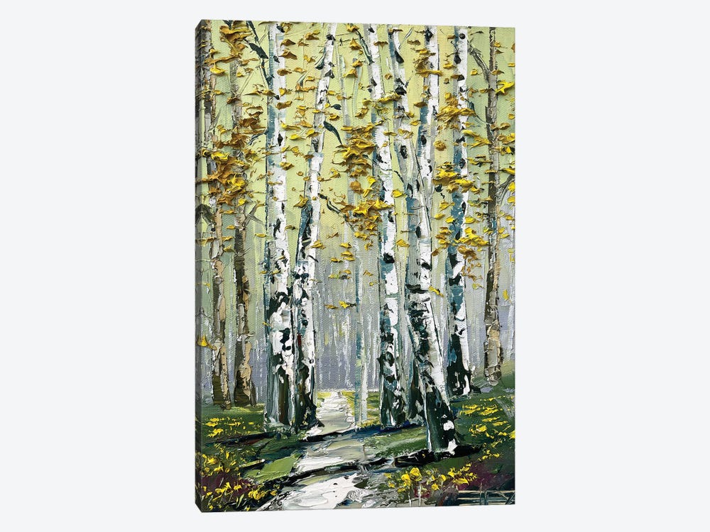 Golden Fall Birch Trees by Lisa Elley 1-piece Art Print