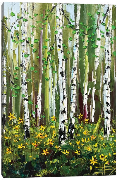 Summer'S Lease Fall Birch Trees Canvas Art Print - Lisa Elley