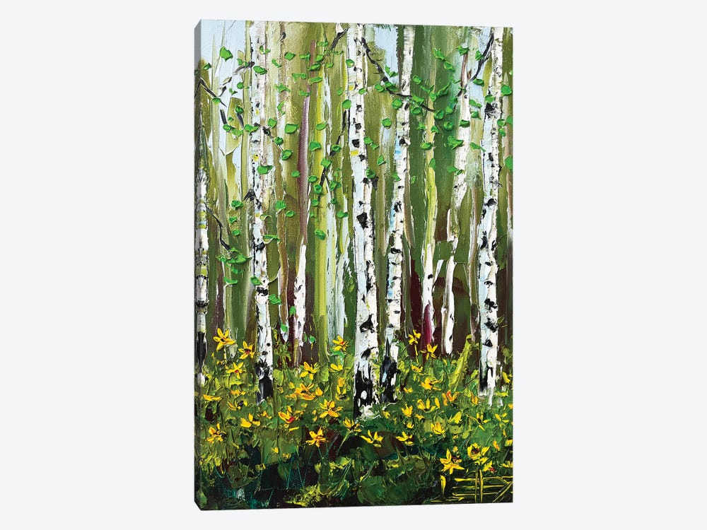 Summer'S Lease Fall Birch Trees by Lisa Elley 1-piece Canvas Art
