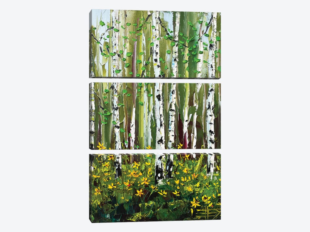 Summer'S Lease Fall Birch Trees by Lisa Elley 3-piece Canvas Wall Art
