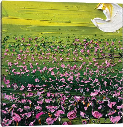 Flamingo Moon Canvas Art Print - Lisa Elley