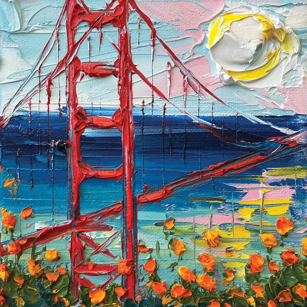 Golden Gate Bridge: Poppies At The Golden Gate by Lisa Elley