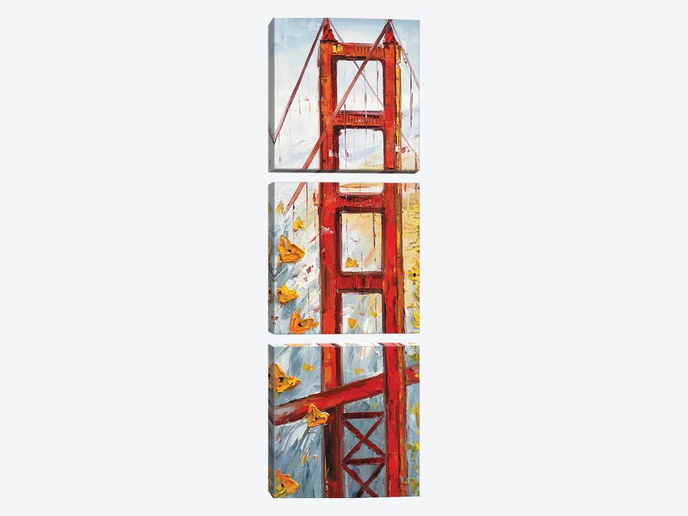 Forever And A Day - Golden Gate Bridge by Lisa Elley 3-piece Canvas Print