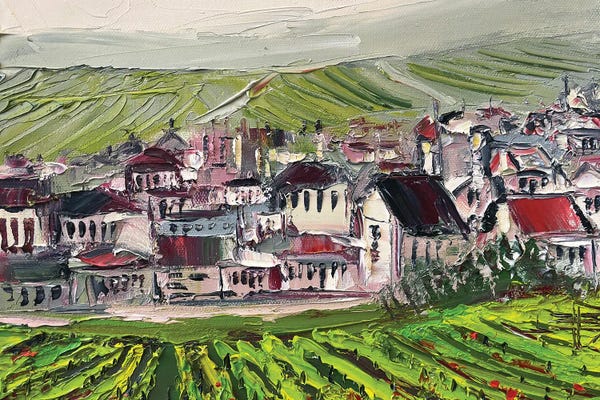 Vineyards: Village With Vineyards In Provence, France In The Autumn by Lisa Elley