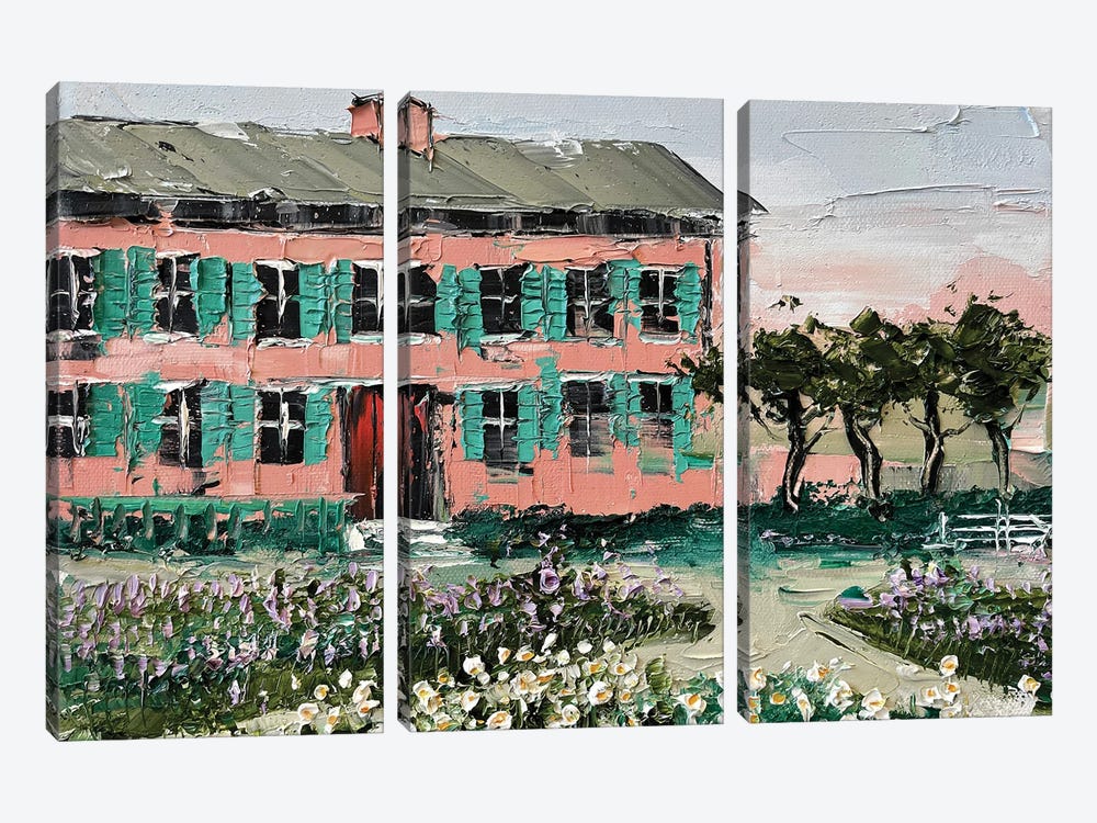 Monet'S House In Giverny by Lisa Elley 3-piece Art Print