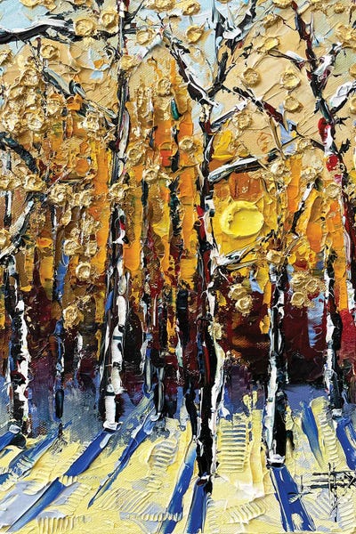 Birch Trees: Autumn Shadows by Lisa Elley