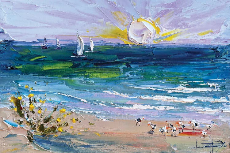 Santa Cruz Sun With Sailboats by Lisa Elley wall art